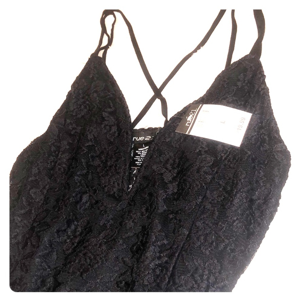 Deep cut Lacey bodysuit